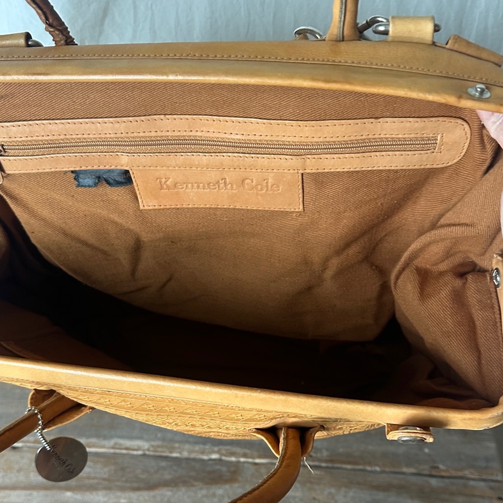 Kenneth Cole Tan Leather Satchel - Picture 6 of 8